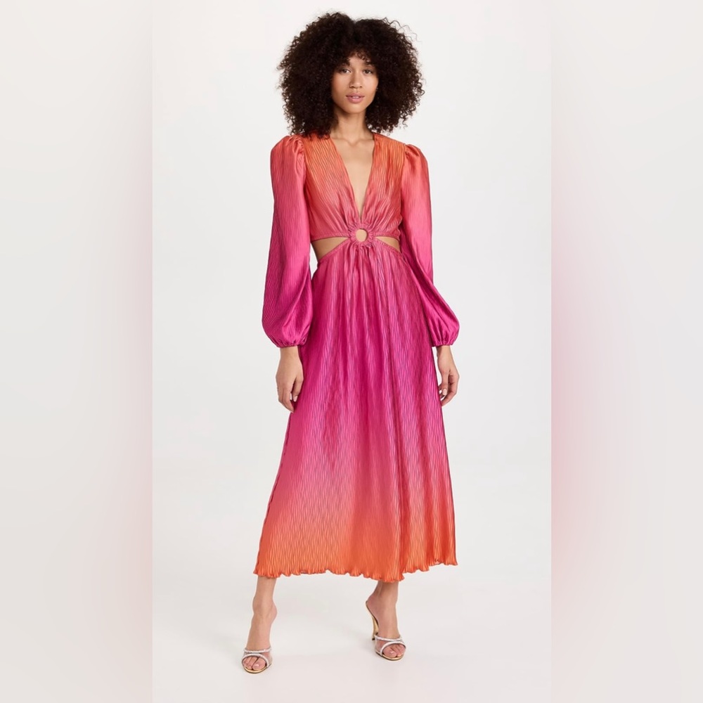 Simkhai Jaelyn Ombre Plisse Cut Out Dress